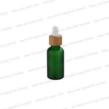 Winpack 2020 New Design Green Glass Dropper Bottle with Bamboo Lids with Rubber Head